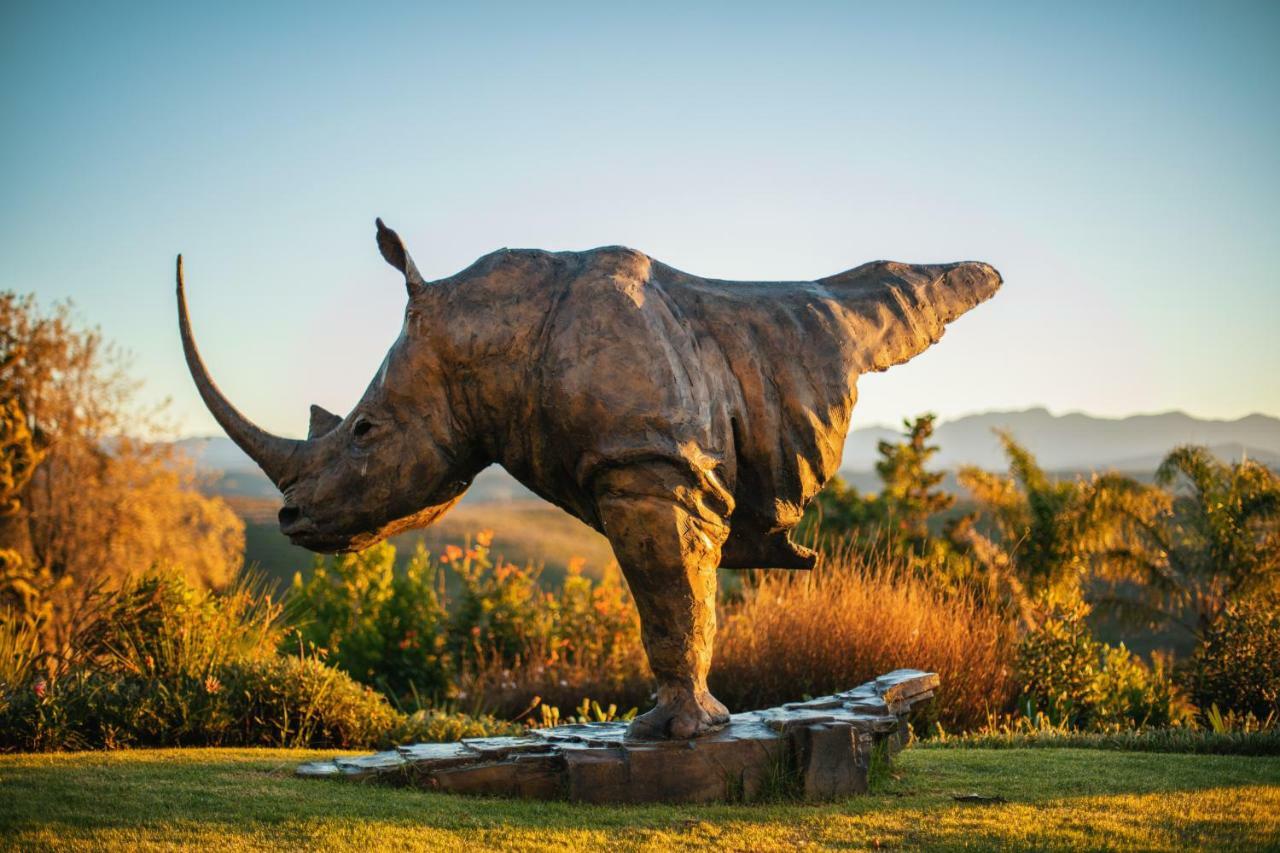 فندق بوتيك سكاي فيلا بليتنبيرغ باي المظهر الخارجي الصورة The sculpture of a white rhinoceros at the entrance of the park